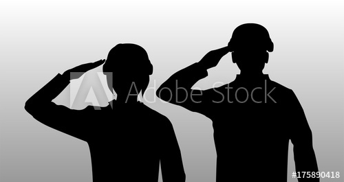 500x265 Silhouette Black Salute Men And Women Soldier