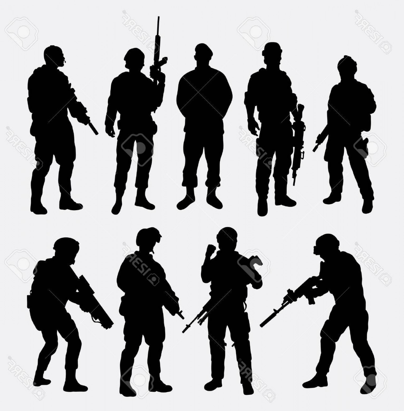 Soldier Silhouette Vector at Vectorified.com | Collection of Soldier ...