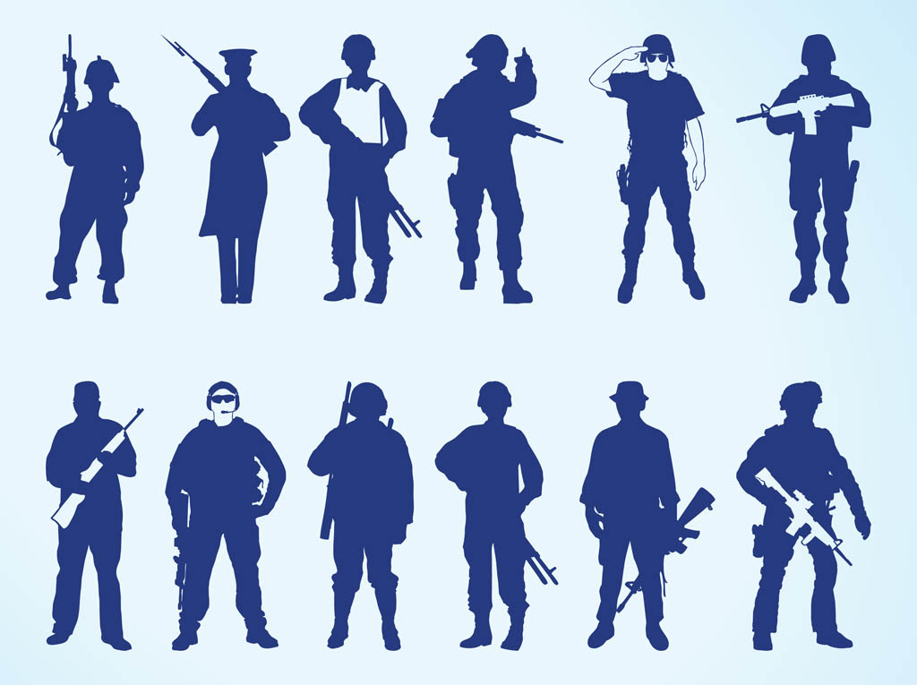 1024x765 Silhouettes Of Soldiers Vector Art Graphics