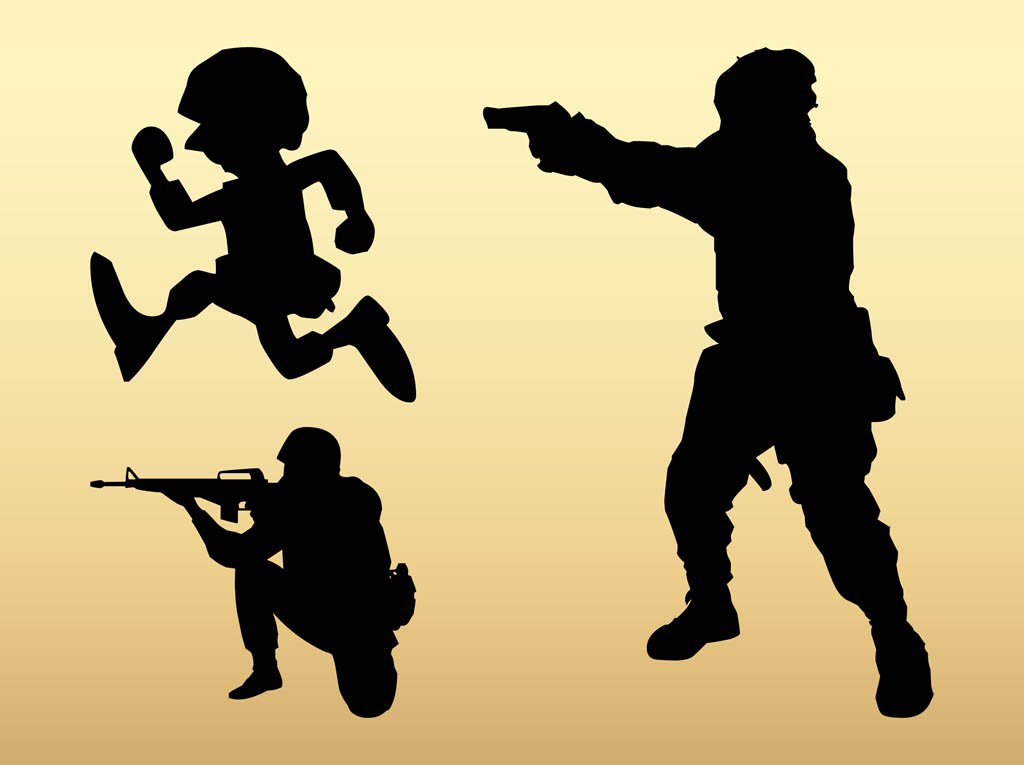 1024x765 Soldier Silhouettes Vector Art Graphics