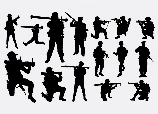 626x452 Soldier In War Silhouette Vector Premium Download