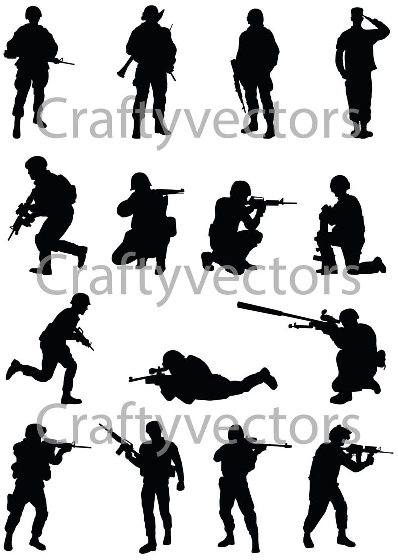 794x1117 Soldiers Silhouettes Vector Etsy