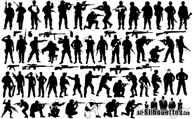 800x495 Variety Of Armed Soldiers Silhouette Vector Over Millions