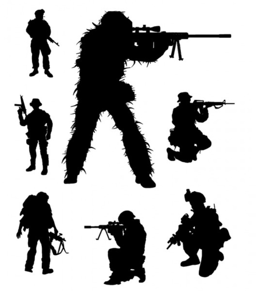 Soldier Silhouette Vector At Collection Of Soldier