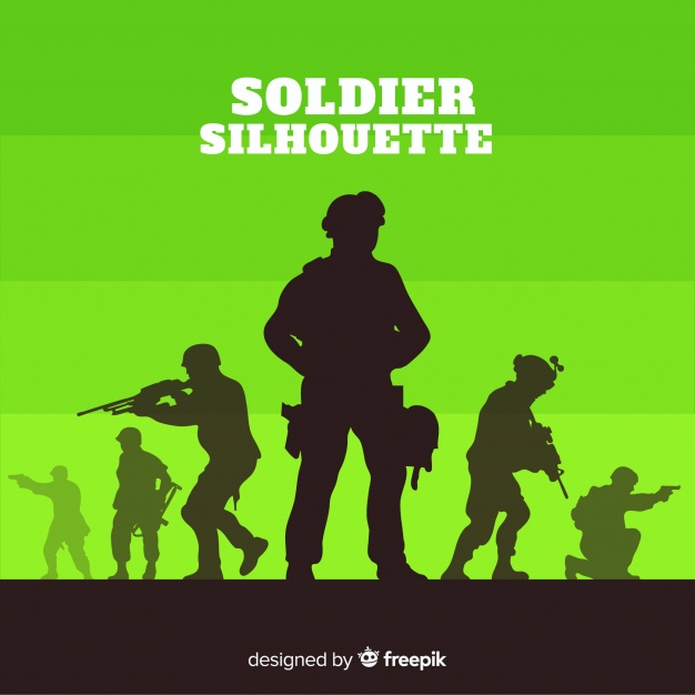 626x626 War Background With Silhouettes Of Soldiers Vector Free Download