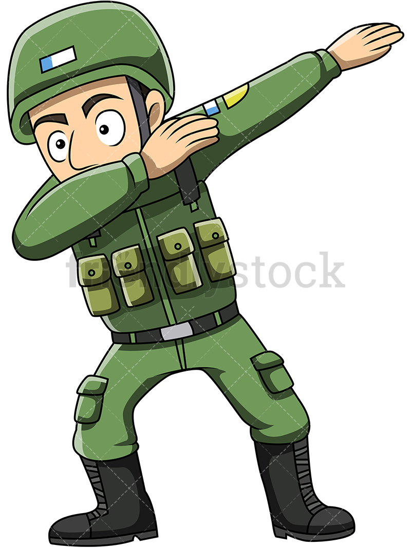 800x1067 Dabbing Soldier Cartoon Clipart Vector