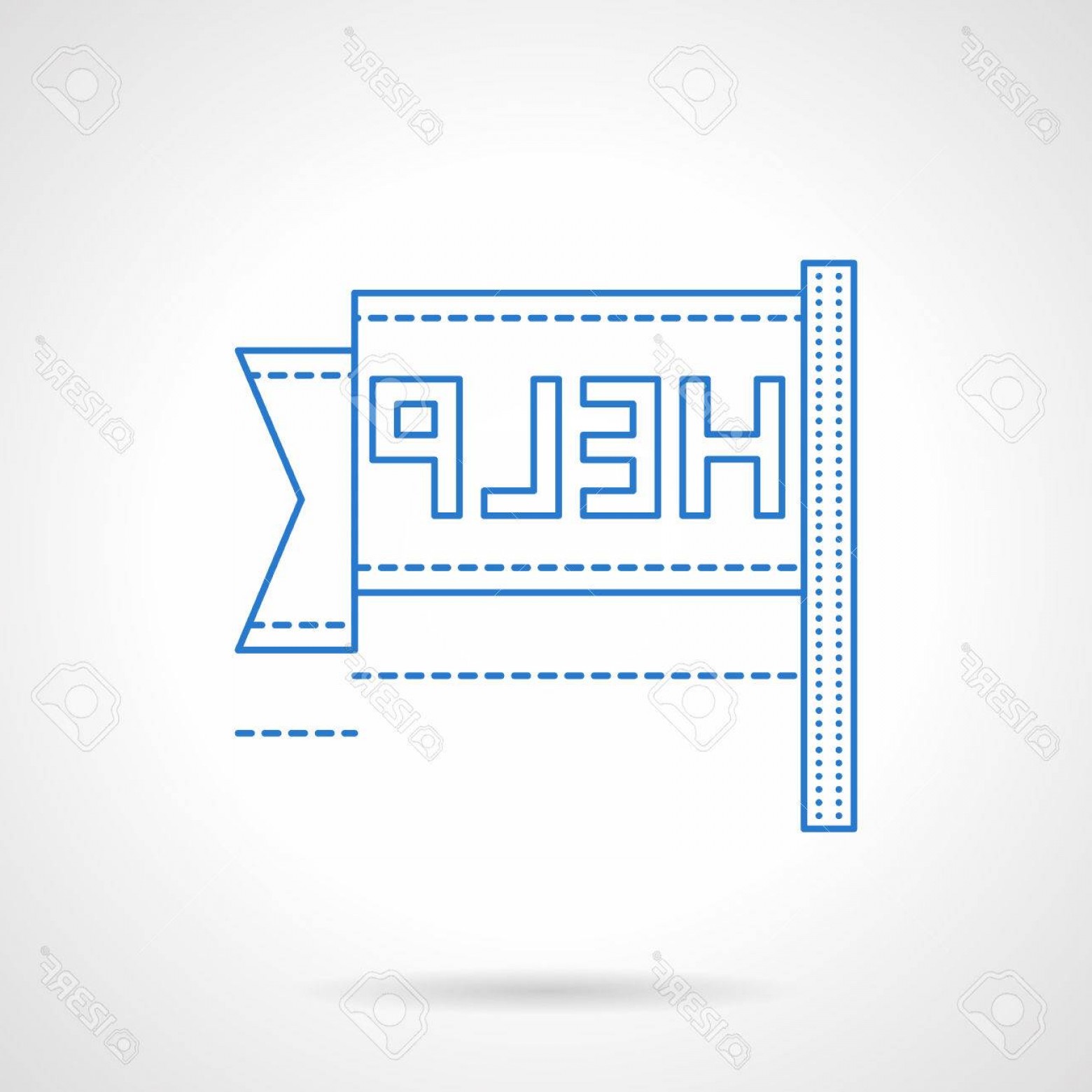 1560x1560 Photostock Vector Wavy Flag With Word Help Online Support