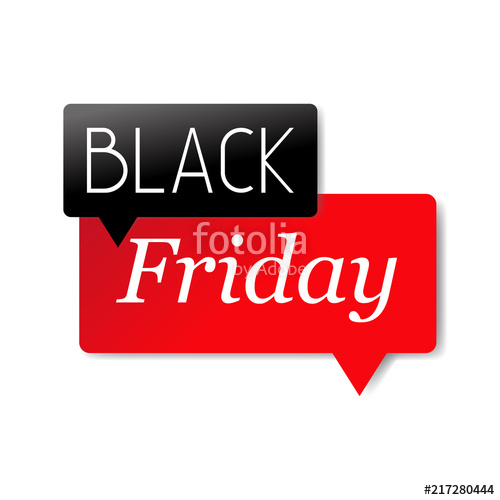 500x500 Icono Plano Black Friday En Burbujas Color Negro Y Rojo Con