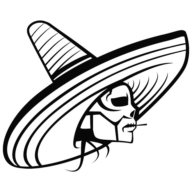 660x660 Calavera Con Sombrero Mexicano Vector Libre
