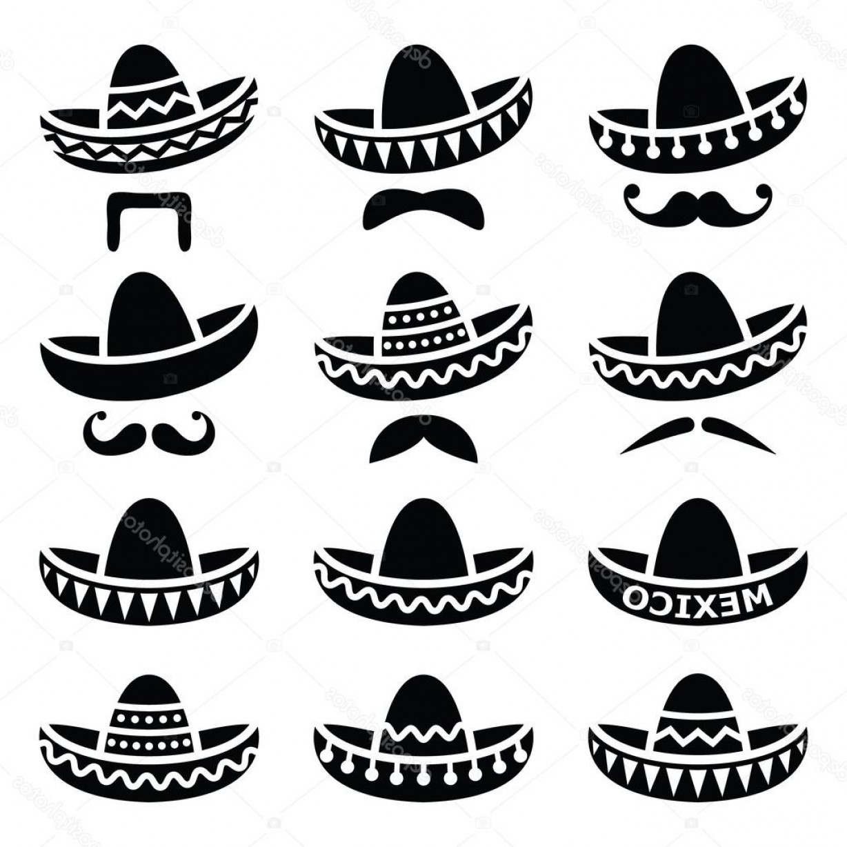 Sombrero Mexicano Vector at Vectorified.com | Collection of Sombrero ...