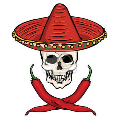 400x400 Vector En Un Sombrero Mexicano Y Sross De Chiles Carteles