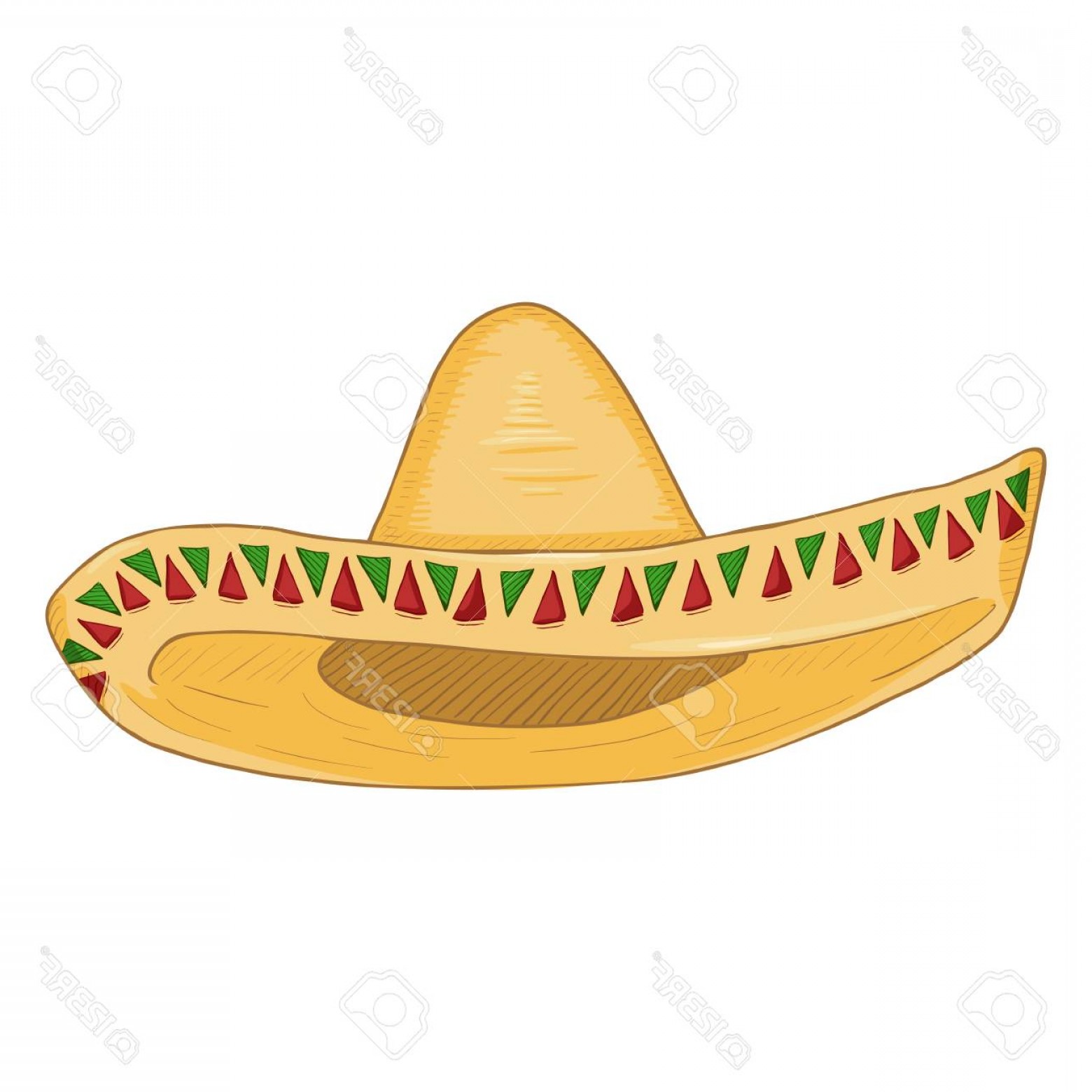 1560x1560 Photostock Vector Vector Cartoon Traditional Mexican Hat Classic