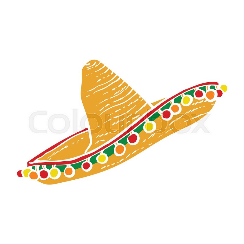 800x800 Traditional Mexican Wide Brimmed Stock Vector Colourbox