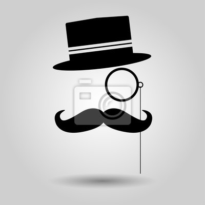400x400 Hombres Bigote, Gafas Y Sombrero Vector Vinilos Para