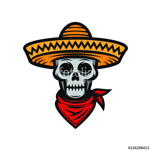 500x500 Mexican Skull In Sombrero Stock Image And Royalty Free Vector
