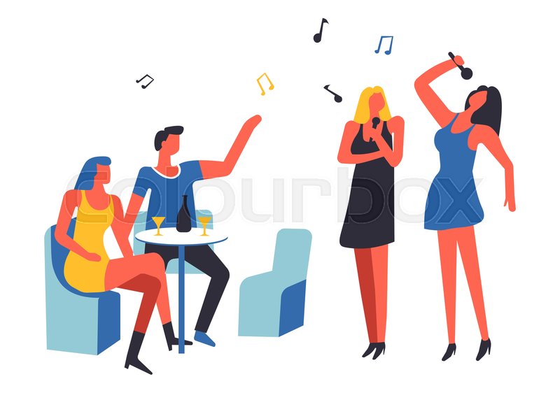 Party People Drinking And Singing Song Stock Vector Colourbox 800x562 Party People Drinking And Singing Song Stock Vector Colourbox