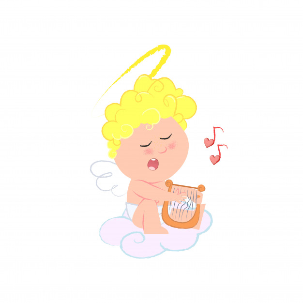 Romantic Cupid Playing Harp And Singing Love Song Vector Free 626x626 Romantic Cupid Playing Harp And Singing Love Song Vector Free