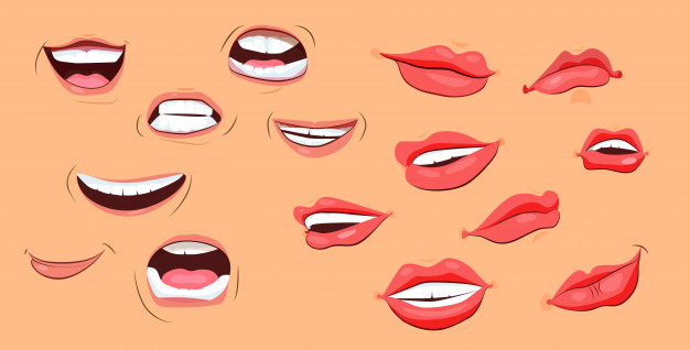 626x318 Conjunto De Iconos De Sonrisas Y Labios Descargar Vectores Gratis