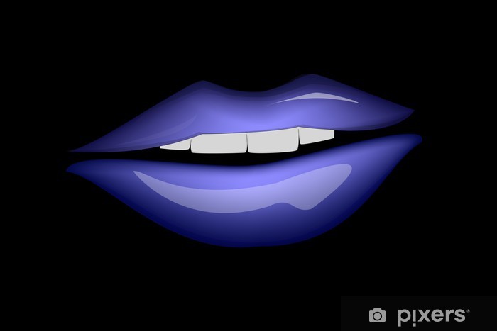 700x467 Vinilo Pixerstick Boca Sensual Colorido Con Sonrisa Vector
