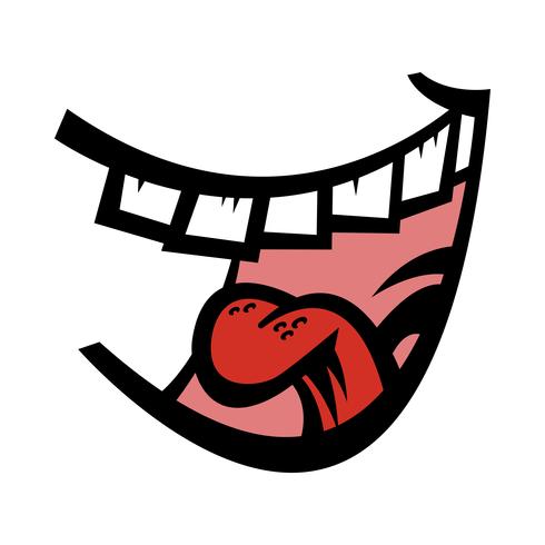 490x490 Gran Caricatura Feliz Dentudo Sonrisa Vector Icono