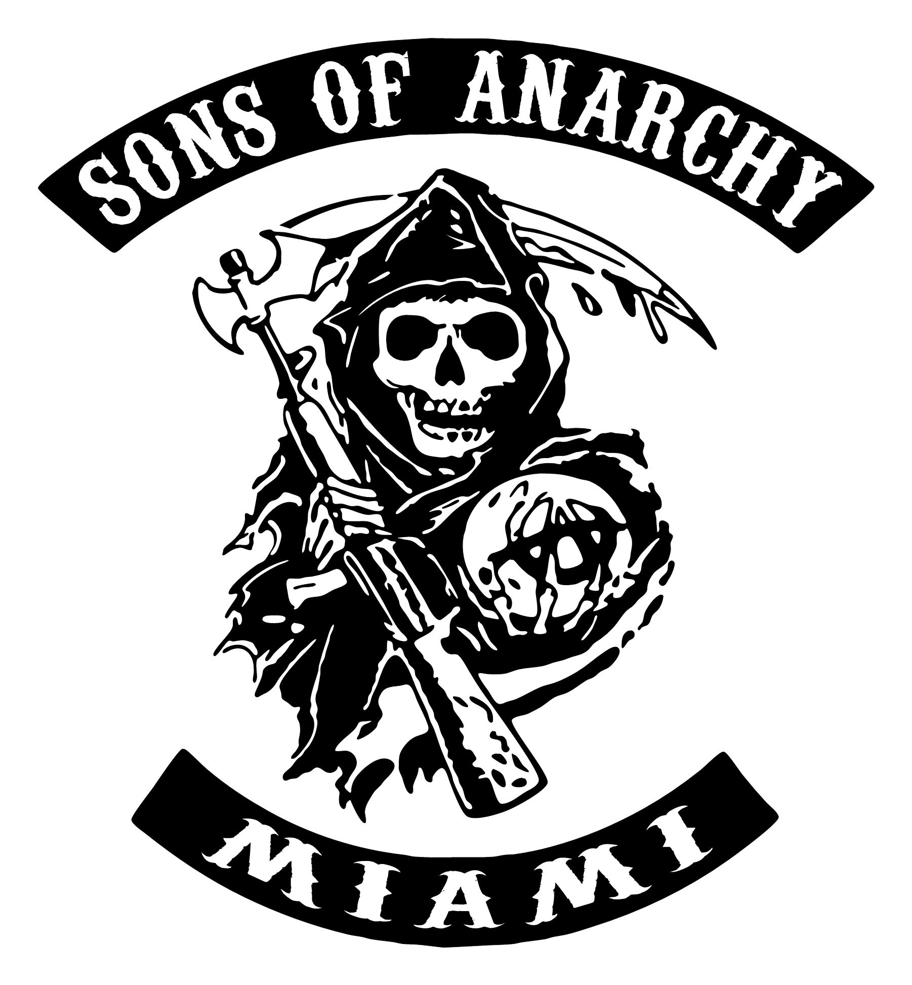 1802x1946 Sons Of Anarchy Car Decal With States Miami, Sons Of Anarchy