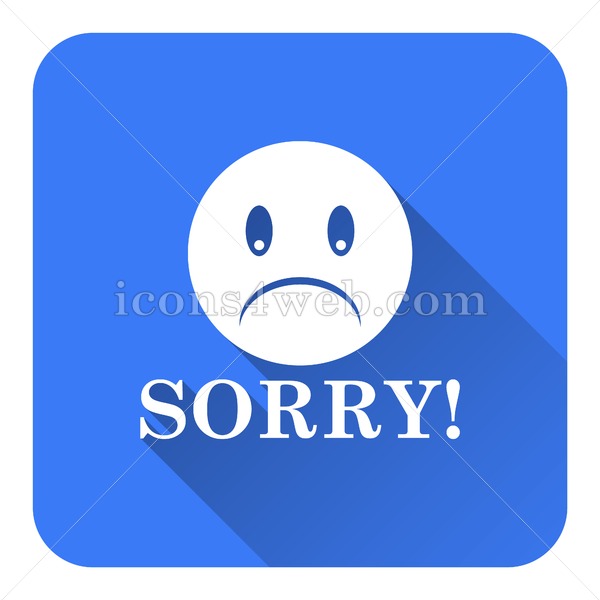 600x600 Sorry Flat Icon With Long Shadow Vector