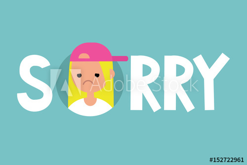 500x334 Sorry Illustrated Sign Apologize Flat Editable Vector Sign, Clip