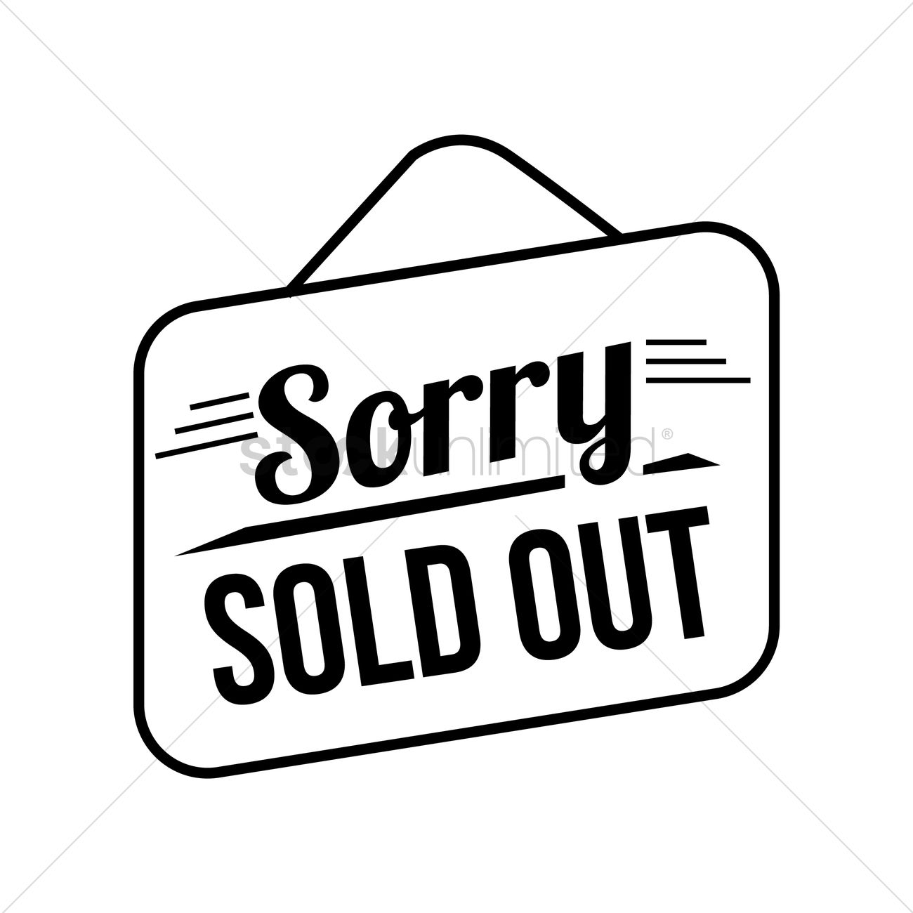 1300x1300 Sorry Sold Out Signboard Vector Image