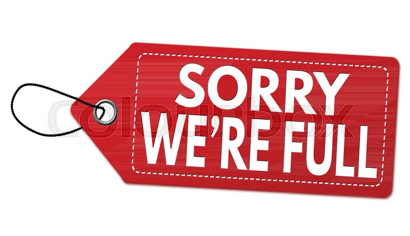 800x461 Sorry We're Full Label Or Price Tag On Stock Vector Colourbox