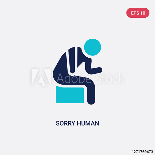 500x500 Two Color Sorry Human Vector Icon From Feelings Concept Isolated
