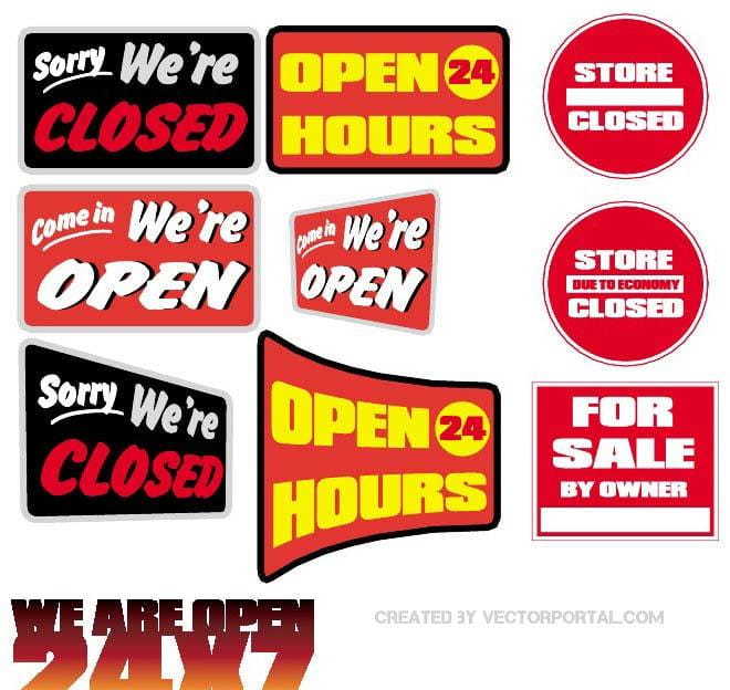 660x624 Open Closed Vector Stickers Free Graphics Uihere