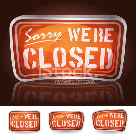 440x440 Sorry We're Closed Sign Stock Vector