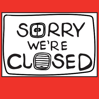 416x416 Sorry We're Closed Text Stock Vectors