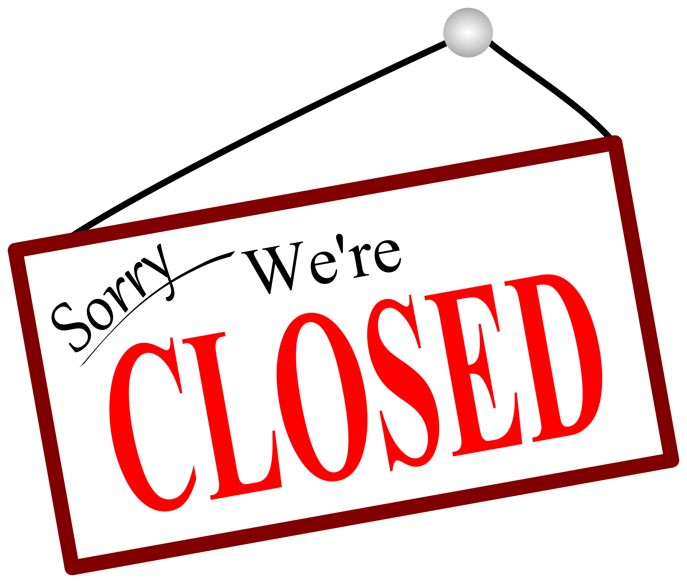 2400x2035 Sorry We're Closed Sign Vector Clipart Image