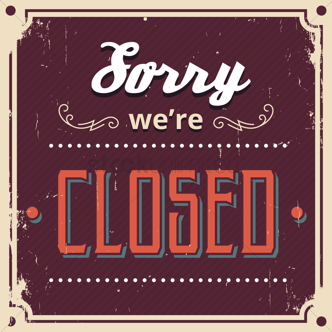 1300x1300 Sorry We're Closed Wallpaper Vector Image
