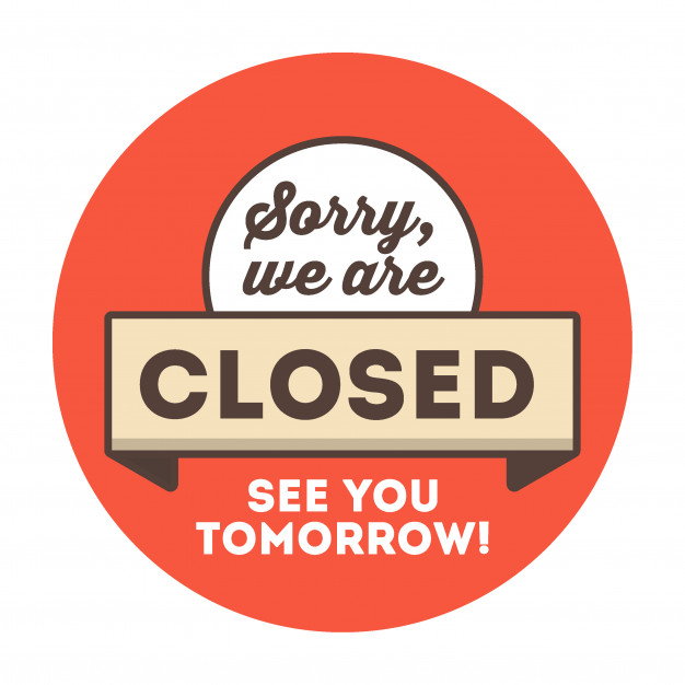 626x626 Sorry We Are Closed Shop Door Sign Vector Premium Download