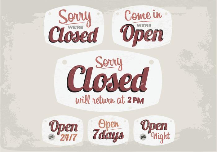 700x490 Vintage Closed And Open Signs Vector