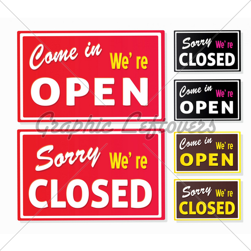 500x500 Open And Closed Store Signs Gl Stock Images