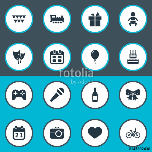 500x500 Vector Illustration Set Of Simple Celebration Icons Elements Soul