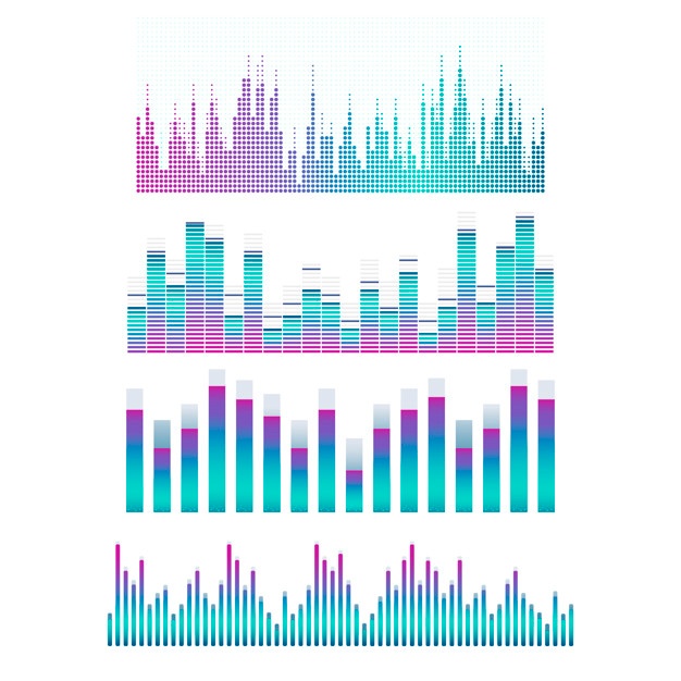 626x626 Sound Wave Equalizer Vector Design Set Vector Free Download