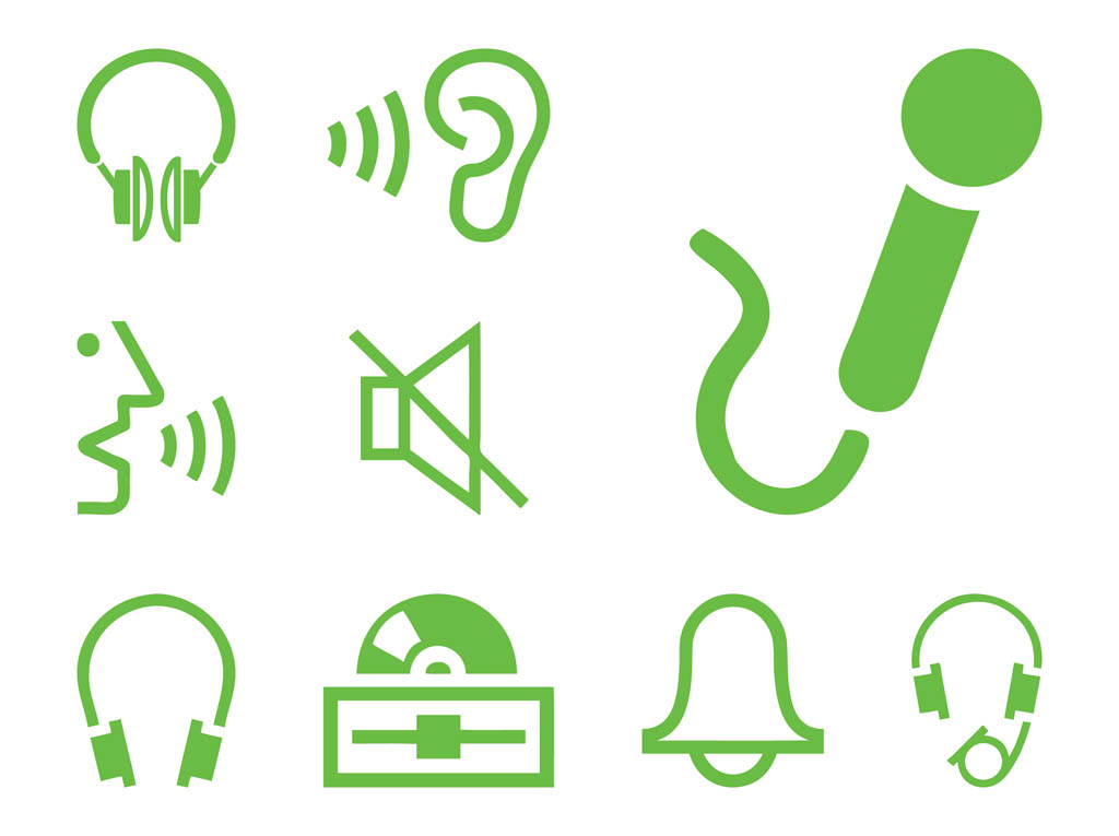 1024x765 Sound Icon Set Vector Art Graphics