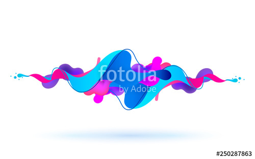 500x313 Multicolored Abstract Fluid Sound Wave Vector Illustration