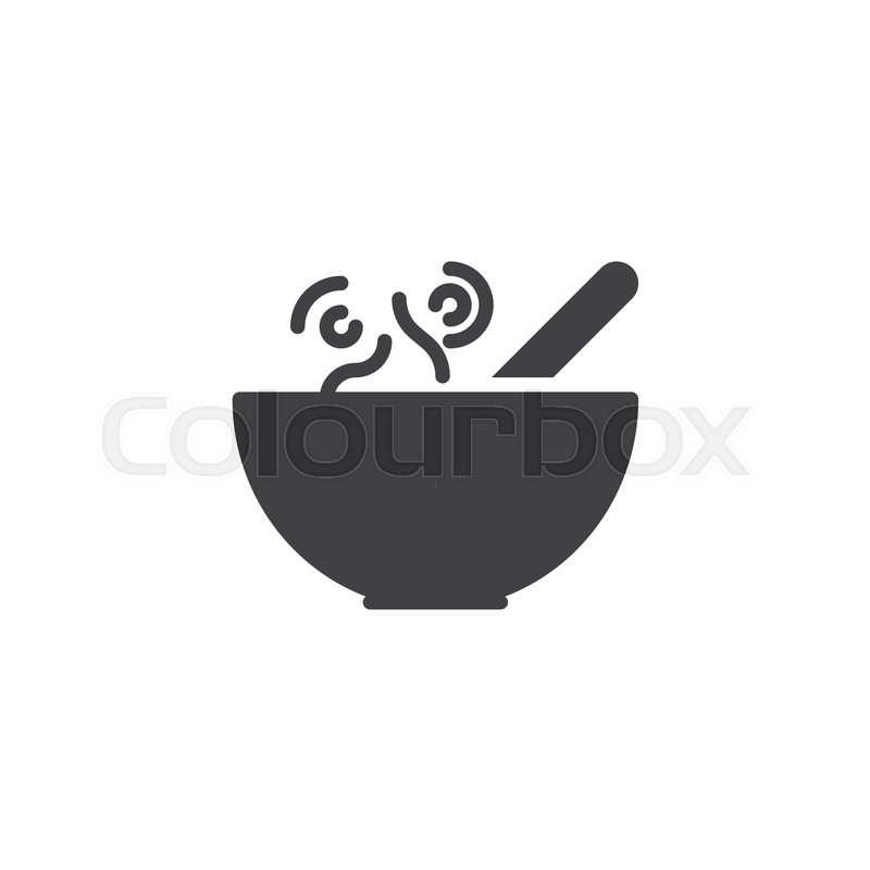 800x800 Hot Soup Bowl Vector Icon Filled Flat Stock Vector Colourbox