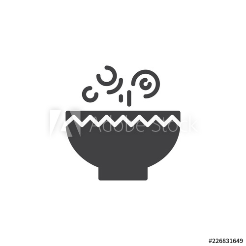 500x500 Hot Soup Bowl Vector Icon Filled Flat Sign For Mobile Concept