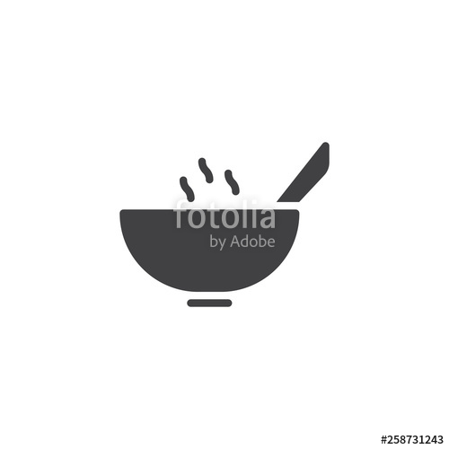 500x500 Soup Plate Vector Icon Filled Flat Sign For Mobile Concept