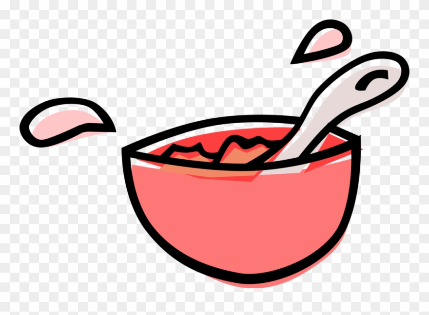 880x647 Vector Illustration Of Soup Bowl With Hot Soup And Clipart