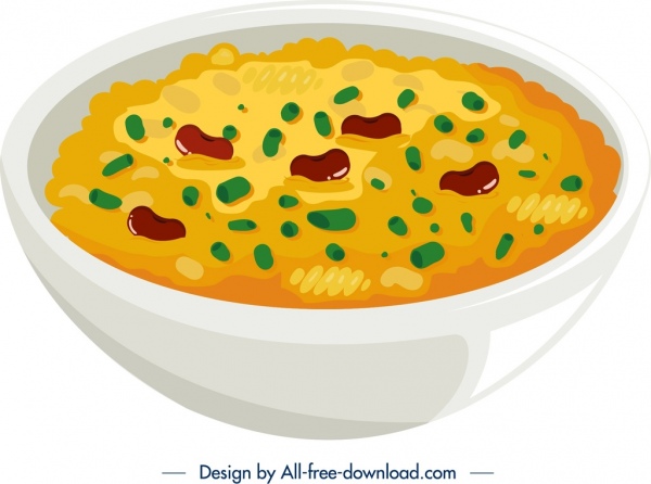 600x446 Breakfast Icon Soup Bowl Symbol Colorful Design Free Vector