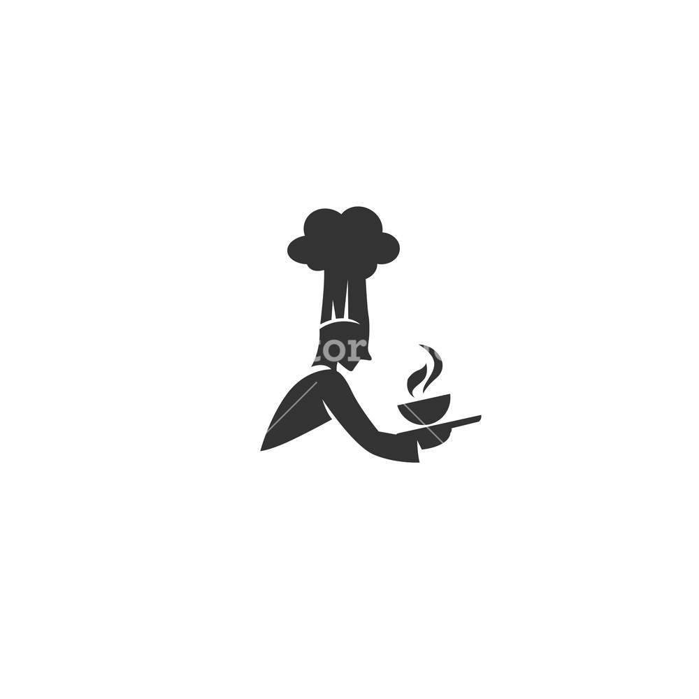 Black Chef With Hat And Hot Soup Bowl Logo Vector Illustration 1000x1000 Black Chef With Hat And Hot Soup Bowl Logo Vector Illustration