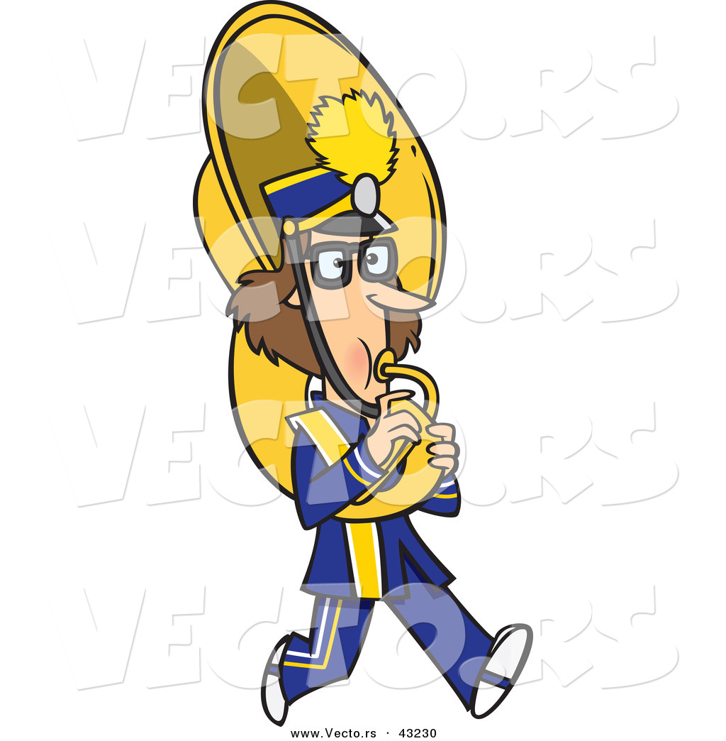 1024x1044 Vector Of A Cartoon Female Tuba Player Marching