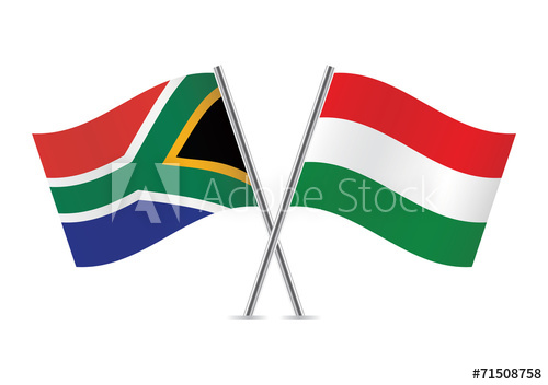 Hungarian And South African Flags Vector Illustration 500x352 Hungarian And South African Flags Vector Illustration
